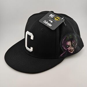 Civil Regime Hat Cap Fitted Mens 7 1/8 Black Joker Batman Last Laugh Graphic New